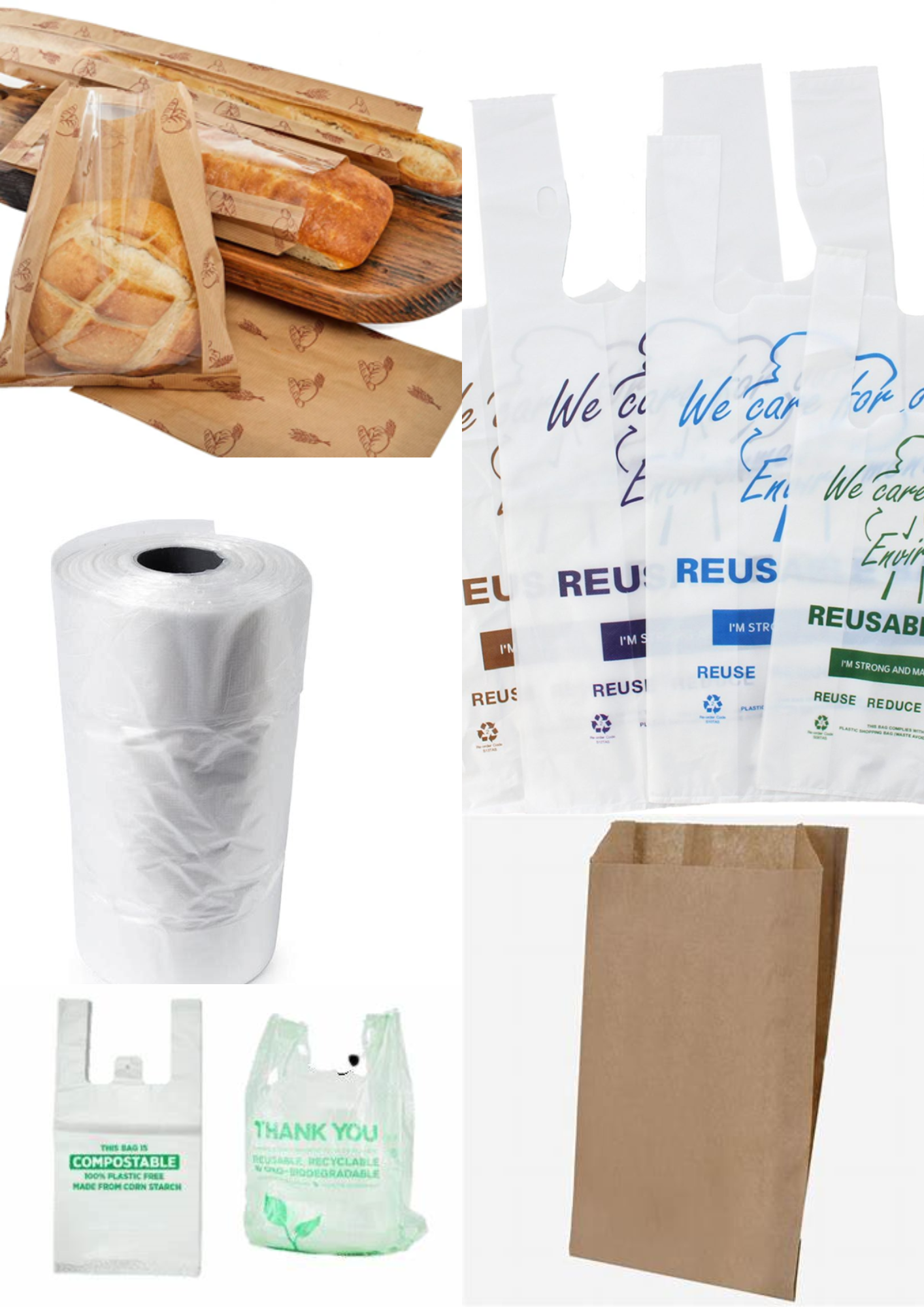 Eco Friendly Paper, Compostable and Plastic Packaging Bags